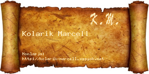 Kolarik Marcell névjegykártya